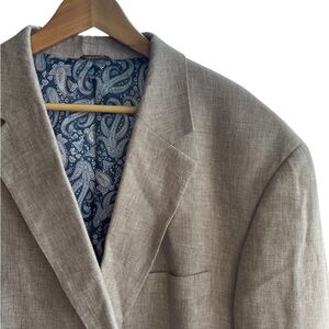 Oak Hill Linen-Blend Blazer Men’s 2XL (50/52) Light Tan | Fully Lined | 2-Button